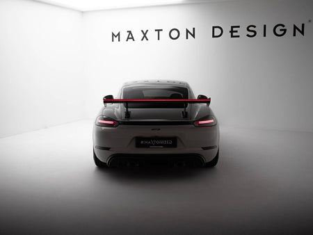 Maxton Design Carbon Spoiler With Internal Brackets Uprights V.1 + LED Porsche 718 Cayman GTS 982c - CF-PO-CA-718-GTS-WING5-INT-245-P+LED-1 - Image 3