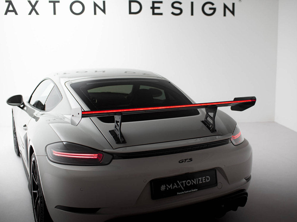 Maxton Design Carbon Spoiler With Internal Brackets Uprights V.1 + LED Porsche 718 Cayman GTS 982c - CF-PO-CA-718-GTS-WING5-INT-245-P+LED-1 - Image 5