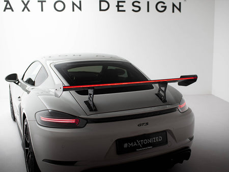 Maxton Design Carbon Spoiler With Internal Brackets Uprights V.1 + LED Porsche 718 Cayman GTS 982c - CF-PO-CA-718-GTS-WING5-INT-245-P+LED-1 - Image 5