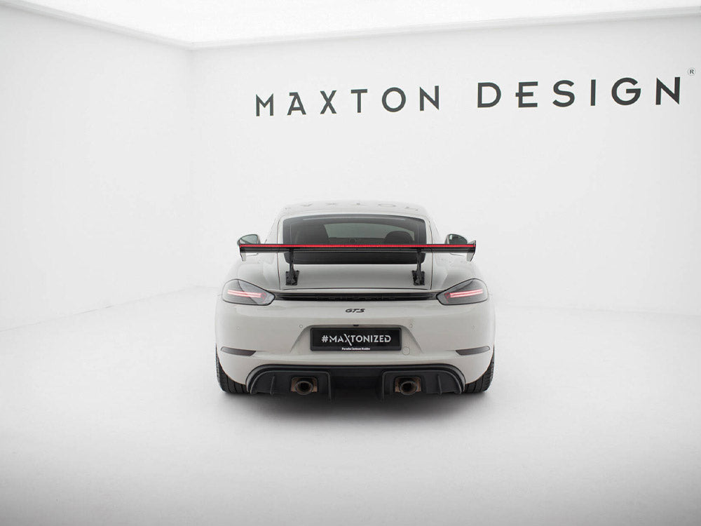 Maxton Design Carbon Spoiler With Internal Brackets Uprights V.1 + LED Porsche 718 Cayman GTS 982c - CF-PO-CA-718-GTS-WING5-INT-245-P+LED-1 - Image 7
