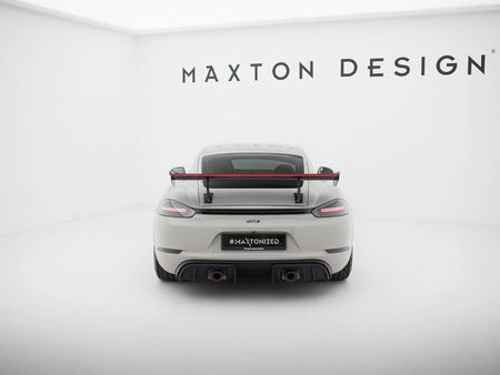 Maxton Design Carbon Spoiler With Internal Brackets Uprights V.1 + LED Porsche 718 Cayman GTS 982c - CF-PO-CA-718-GTS-WING5-INT-245-P+LED-1 - Image 7