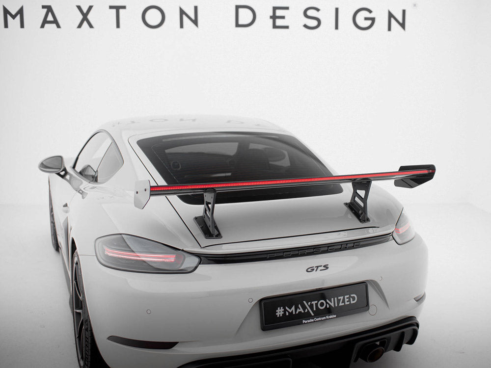 Maxton Design Carbon Spoiler With Internal Brackets Uprights V.1 + LED Porsche 718 Cayman GTS 982c - CF-PO-CA-718-GTS-WING5-INT-245-P+LED-1 - Image 8
