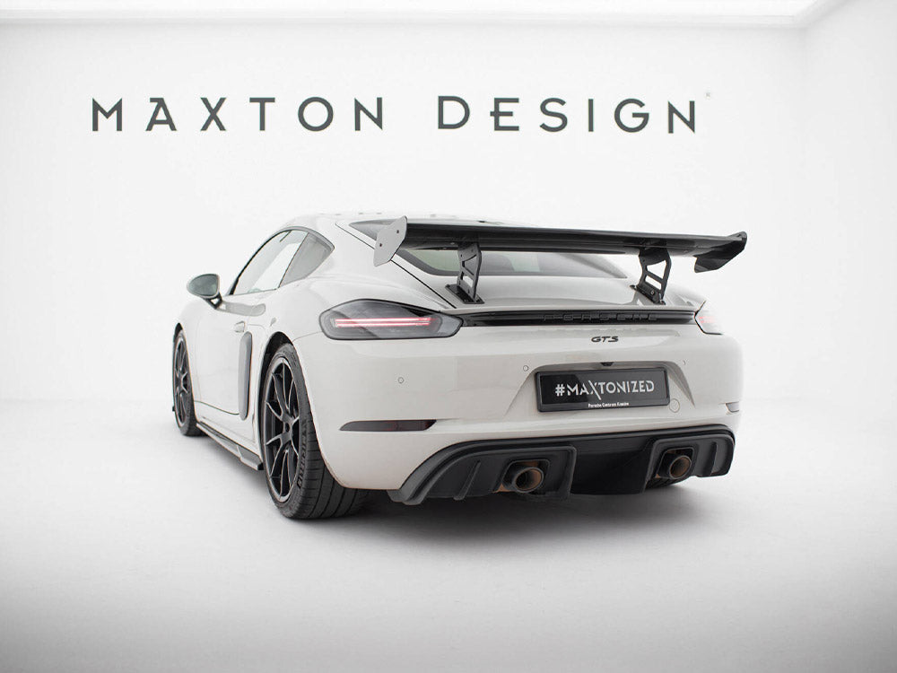 Maxton Design Carbon Spoiler With Internal Brackets Uprights V.2 Porsche 718 Cayman GTS 982c - CF-PO-CA-718-GTS-WING5-INT-245-P-2 - Image 2