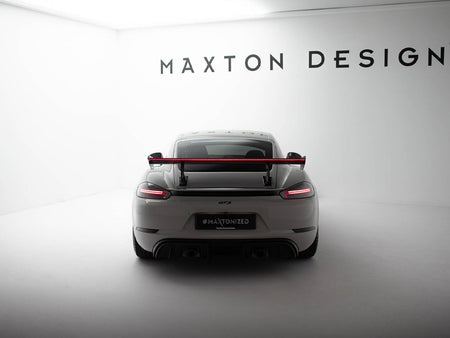 Maxton Design Carbon Spoiler With Internal Brackets Uprights V.2 + LED Porsche 718 Cayman GTS 982c - CF-PO-CA-718-GTS-WING5-INT-245-P+LED-2 - Image 3