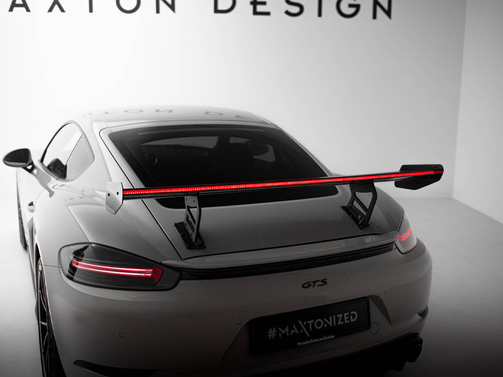 Maxton Design Carbon Spoiler With Internal Brackets Uprights V.2 + LED Porsche 718 Cayman GTS 982c - CF-PO-CA-718-GTS-WING5-INT-245-P+LED-2 - Image 4