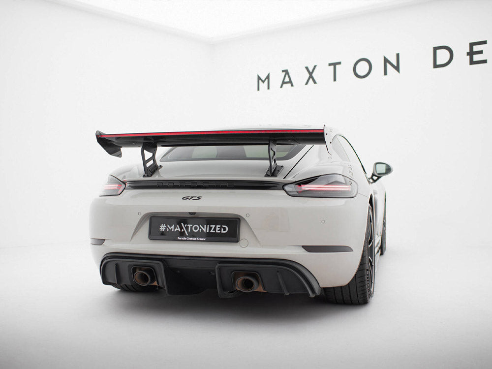 Maxton Design Carbon Spoiler With Internal Brackets Uprights V.2 + LED Porsche 718 Cayman GTS 982c - CF-PO-CA-718-GTS-WING5-INT-245-P+LED-2 - Image 5