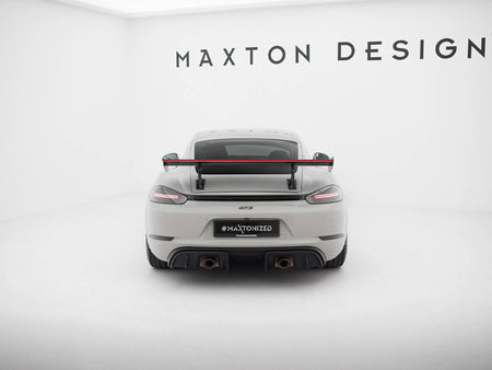 Carbon Spoiler With Internal Brackets Uprights V.2 + LED Porsche 718 Cayman GTS 982c