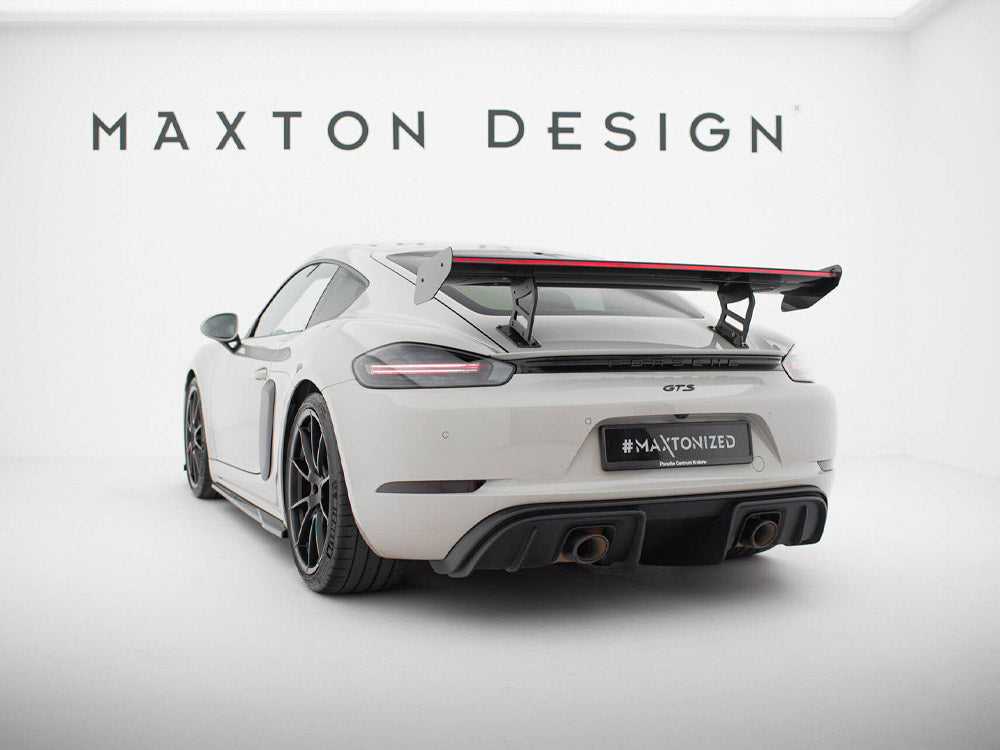 Maxton Design Carbon Spoiler With Internal Brackets Uprights V.2 + LED Porsche 718 Cayman GTS 982c - CF-PO-CA-718-GTS-WING5-INT-245-P+LED-2 - Image 6