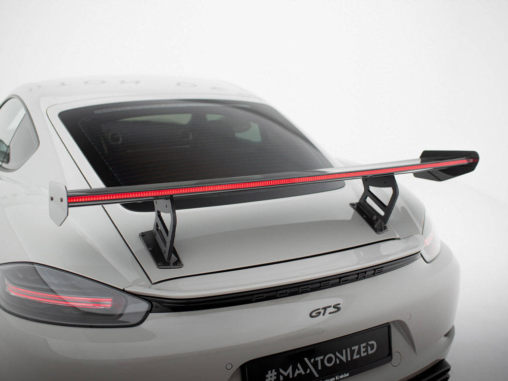 Maxton Design Carbon Spoiler With Internal Brackets Uprights V.2 + LED Porsche 718 Cayman GTS 982c - CF-PO-CA-718-GTS-WING5-INT-245-P+LED-2 - Image 9