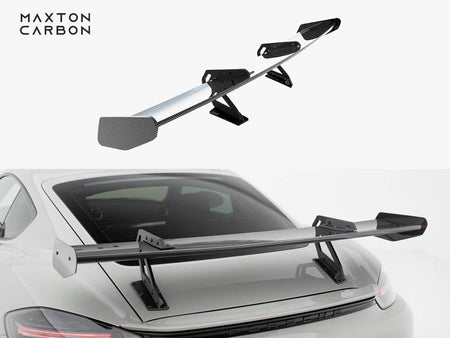Maxton Design Carbon Spoiler With Upper Swan Mounting V.1 Porsche 718 Cayman GTS 982c - CF-PO-CA-718-GTS-WING5-UPP-245-P-1 - Image 1