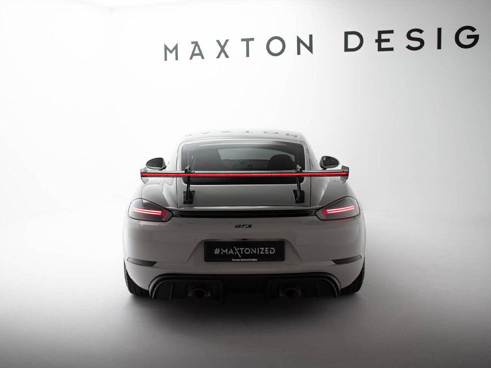 Maxton Design Carbon Spoiler With Upper Swan Mounting V.1 + LED Porsche 718 Cayman GTS 982c - CF-PO-CA-718-GTS-WING5-UPP-245-P+LED-1 - Image 3