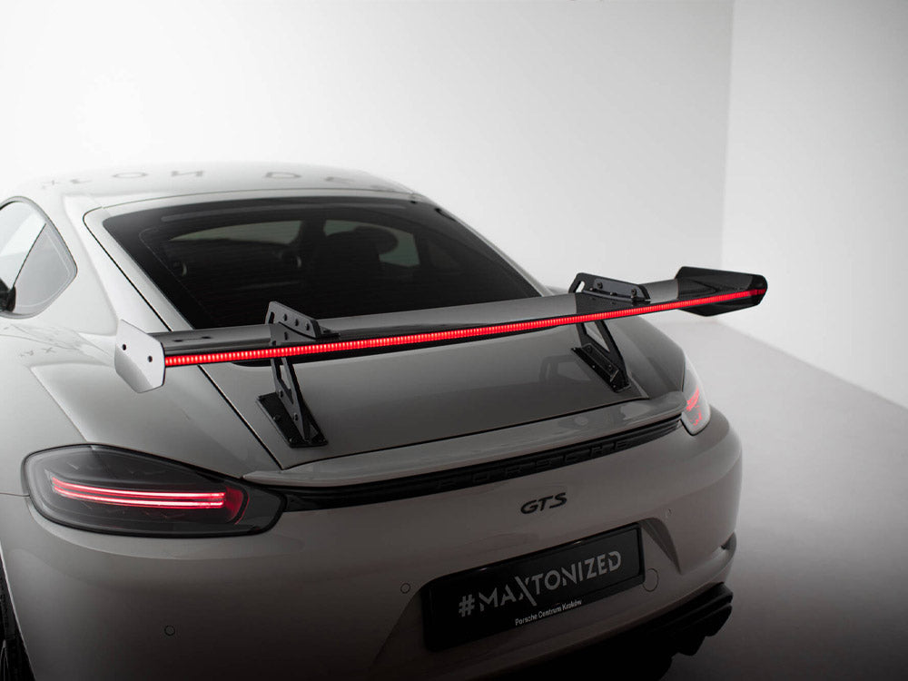 Maxton Design Carbon Spoiler With Upper Swan Mounting V.1 + LED Porsche 718 Cayman GTS 982c - CF-PO-CA-718-GTS-WING5-UPP-245-P+LED-1 - Image 6
