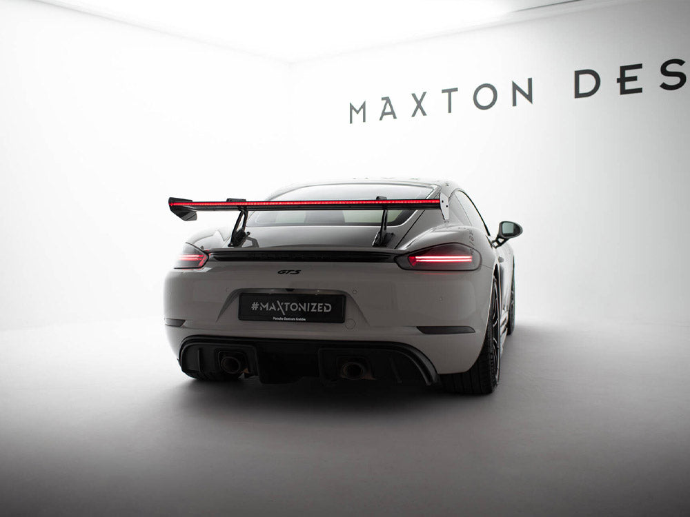 Maxton Design Carbon Spoiler With Upper Swan Mounting V.1 + LED Porsche 718 Cayman GTS 982c - CF-PO-CA-718-GTS-WING5-UPP-245-P+LED-1 - Image 7