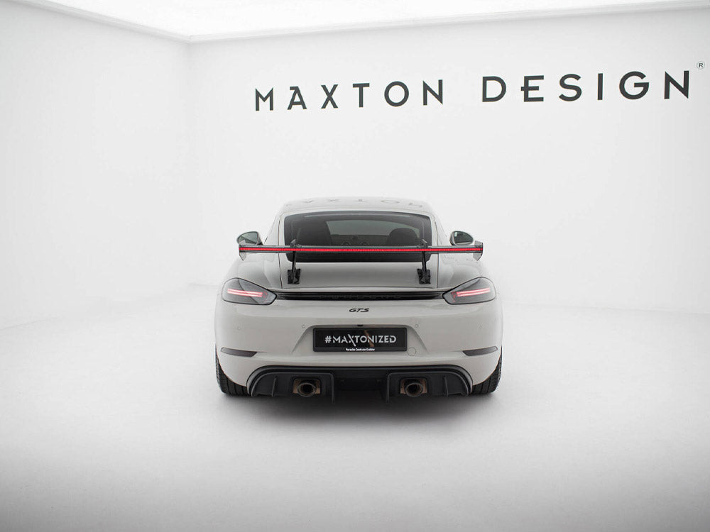 Maxton Design Carbon Spoiler With Upper Swan Mounting V.1 + LED Porsche 718 Cayman GTS 982c - CF-PO-CA-718-GTS-WING5-UPP-245-P+LED-1 - Image 9