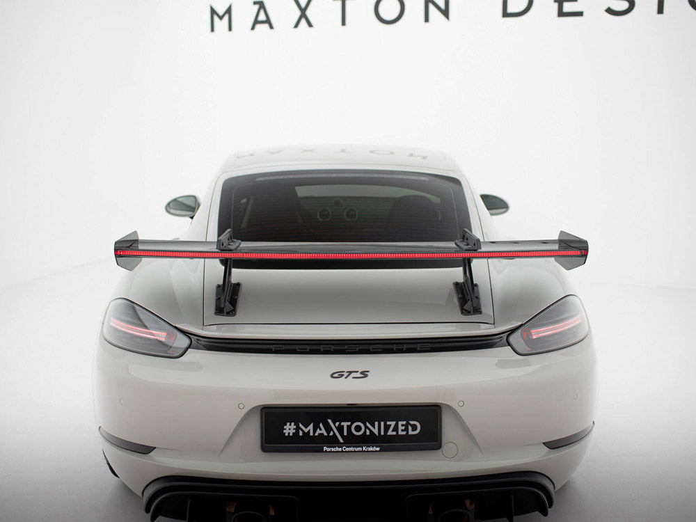 Maxton Design Carbon Spoiler With Upper Swan Mounting V.1 + LED Porsche 718 Cayman GTS 982c - CF-PO-CA-718-GTS-WING5-UPP-245-P+LED-1 - Image 10