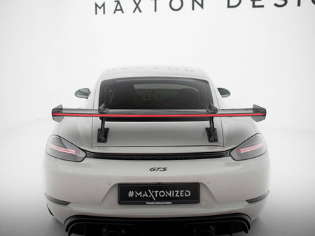 Maxton Design Carbon Spoiler With Upper Swan Mounting V.1 + LED Porsche 718 Cayman GTS 982c - CF-PO-CA-718-GTS-WING5-UPP-245-P+LED-1 - Image 10