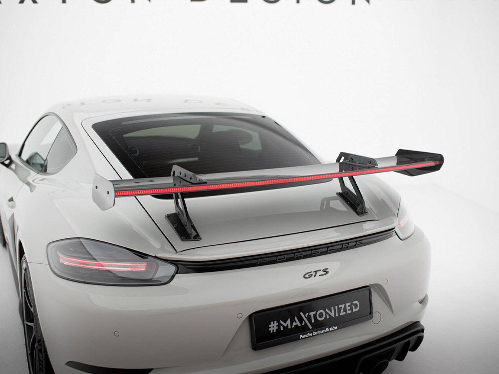 Maxton Design Carbon Spoiler With Upper Swan Mounting V.1 + LED Porsche 718 Cayman GTS 982c - CF-PO-CA-718-GTS-WING5-UPP-245-P+LED-1 - Image 11