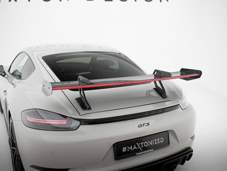 Maxton Design Carbon Spoiler With Upper Swan Mounting V.1 + LED Porsche 718 Cayman GTS 982c - CF-PO-CA-718-GTS-WING5-UPP-245-P+LED-1 - Image 11