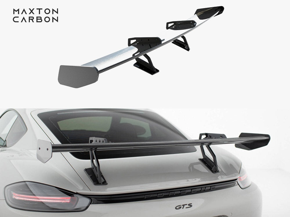 Maxton Design Carbon Spoiler With Upper Swan Mounting V.2 Porsche 718 Cayman GTS 982c - CF-PO-CA-718-GTS-WING5-UPP-245-P-2 - Image 1