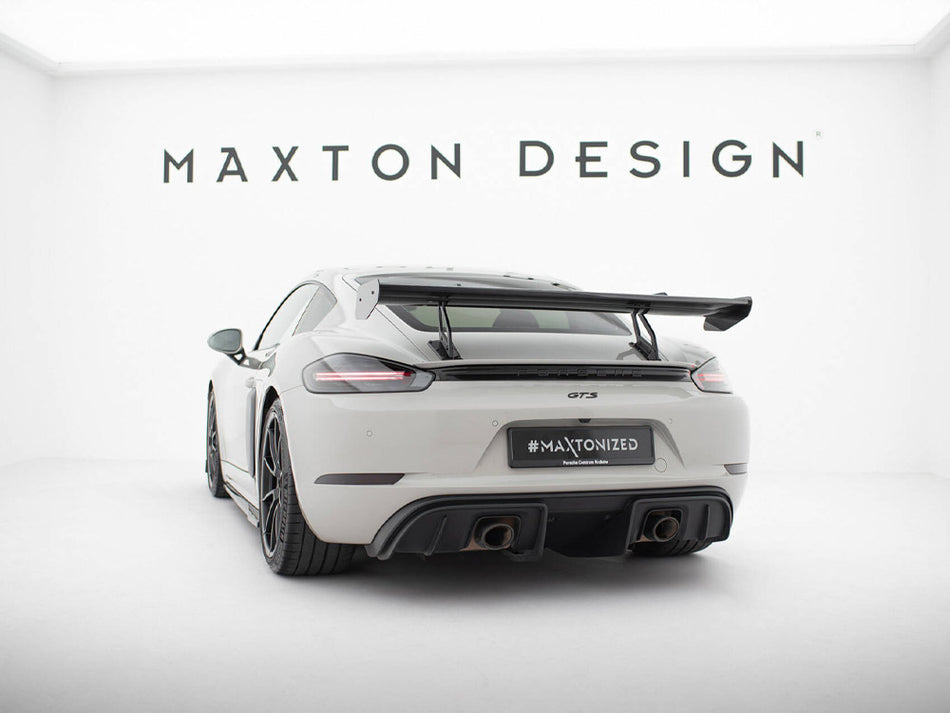 Maxton Design Carbon Spoiler With Upper Swan Mounting V.2 Porsche 718 Cayman GTS 982c - CF-PO-CA-718-GTS-WING5-UPP-245-P-2 - Image 2