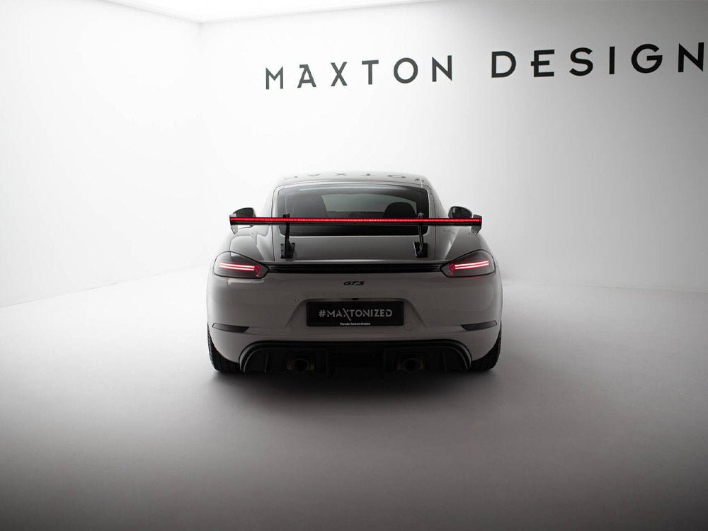 Maxton Design Carbon Spoiler With Upper Swan Mounting V.2 + LED Porsche 718 Cayman GTS 982c - CF-PO-CA-718-GTS-WING5-UPP-245-P+LED-2 - Image 3