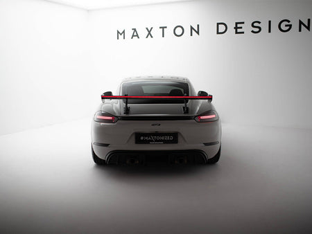 Maxton Design Carbon Spoiler With Upper Swan Mounting V.2 + LED Porsche 718 Cayman GTS 982c - CF-PO-CA-718-GTS-WING5-UPP-245-P+LED-2 - Image 3