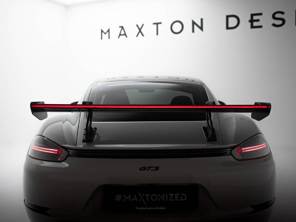 Maxton Design Carbon Spoiler With Upper Swan Mounting V.2 + LED Porsche 718 Cayman GTS 982c - CF-PO-CA-718-GTS-WING5-UPP-245-P+LED-2 - Image 4
