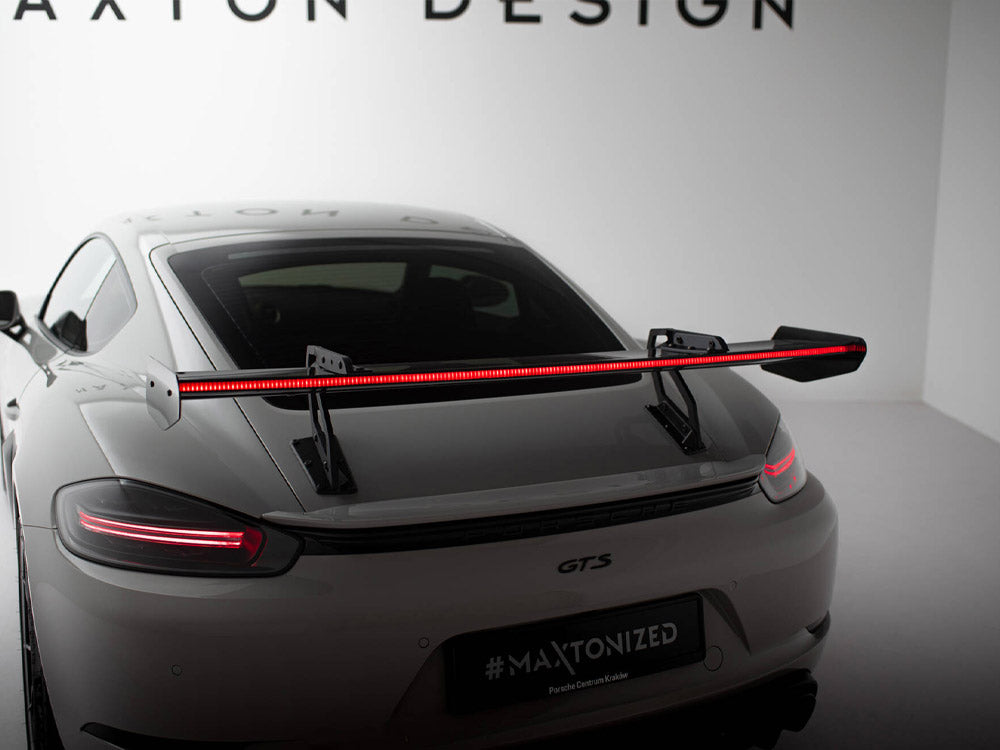 Maxton Design Carbon Spoiler With Upper Swan Mounting V.2 + LED Porsche 718 Cayman GTS 982c - CF-PO-CA-718-GTS-WING5-UPP-245-P+LED-2 - Image 5