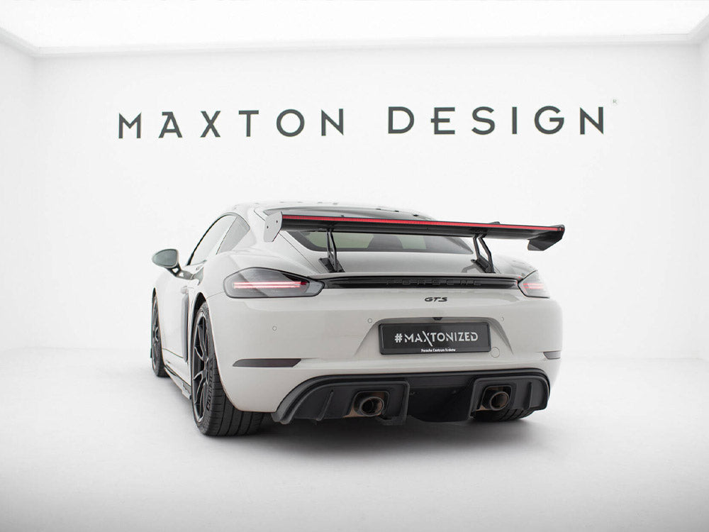 Maxton Design Carbon Spoiler With Upper Swan Mounting V.2 + LED Porsche 718 Cayman GTS 982c - CF-PO-CA-718-GTS-WING5-UPP-245-P+LED-2 - Image 6