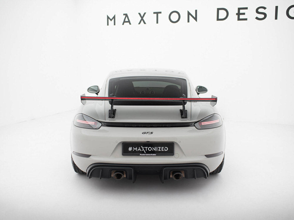 Maxton Design Carbon Spoiler With Upper Swan Mounting V.2 + LED Porsche 718 Cayman GTS 982c - CF-PO-CA-718-GTS-WING5-UPP-245-P+LED-2 - Image 8