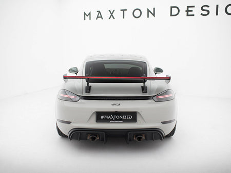 Maxton Design Carbon Spoiler With Upper Swan Mounting V.2 + LED Porsche 718 Cayman GTS 982c - CF-PO-CA-718-GTS-WING5-UPP-245-P+LED-2 - Image 8