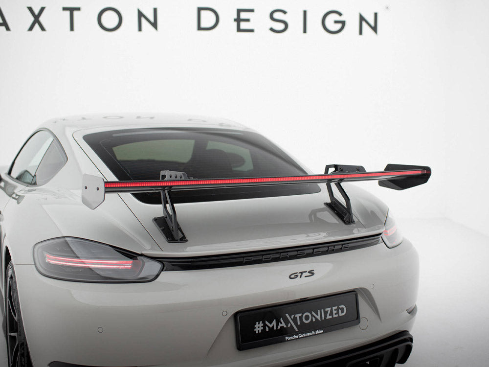 Maxton Design Carbon Spoiler With Upper Swan Mounting V.2 + LED Porsche 718 Cayman GTS 982c - CF-PO-CA-718-GTS-WING5-UPP-245-P+LED-2 - Image 9