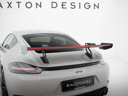 Maxton Design Carbon Spoiler With Upper Swan Mounting V.2 + LED Porsche 718 Cayman GTS 982c - CF-PO-CA-718-GTS-WING5-UPP-245-P+LED-2 - Image 9