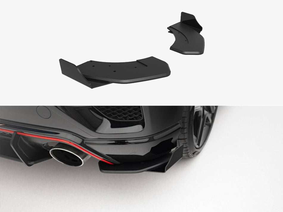 Maxton Design Street Pro Rear Side Splitters + Flaps Hyundai Veloster N Mk2 - HYVE2NCNC-RSD1B+RSF1G - Image 1