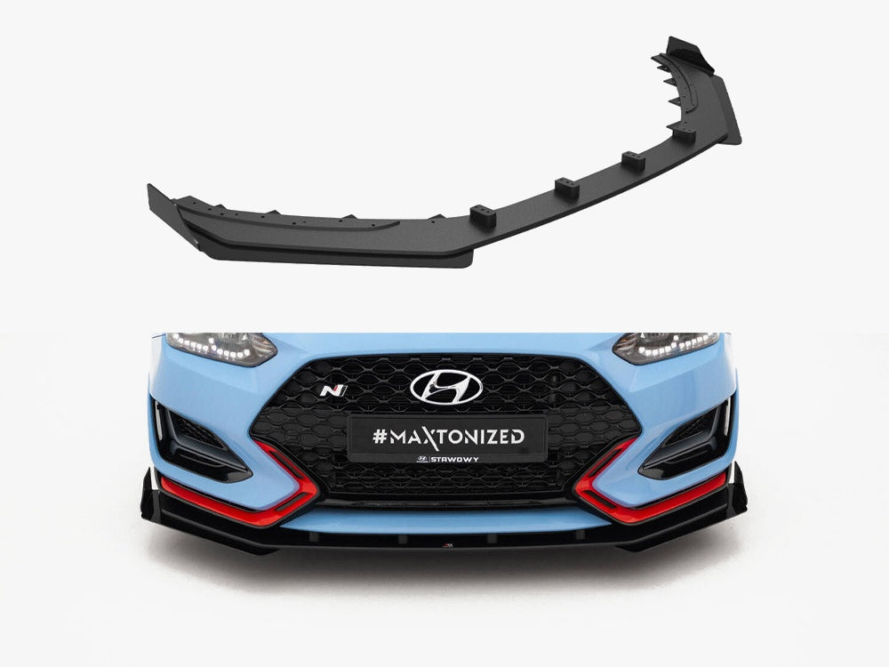 Maxton Design Street PRO Front Splitter + Flaps Hyundai Veloster N Mk2 - HYVE2NCNC-FD1B+FSF1G - Image 1