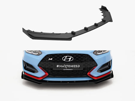 Maxton Design Street PRO Front Splitter + Flaps Hyundai Veloster N Mk2 - HYVE2NCNC-FD1B+FSF1G - Image 1