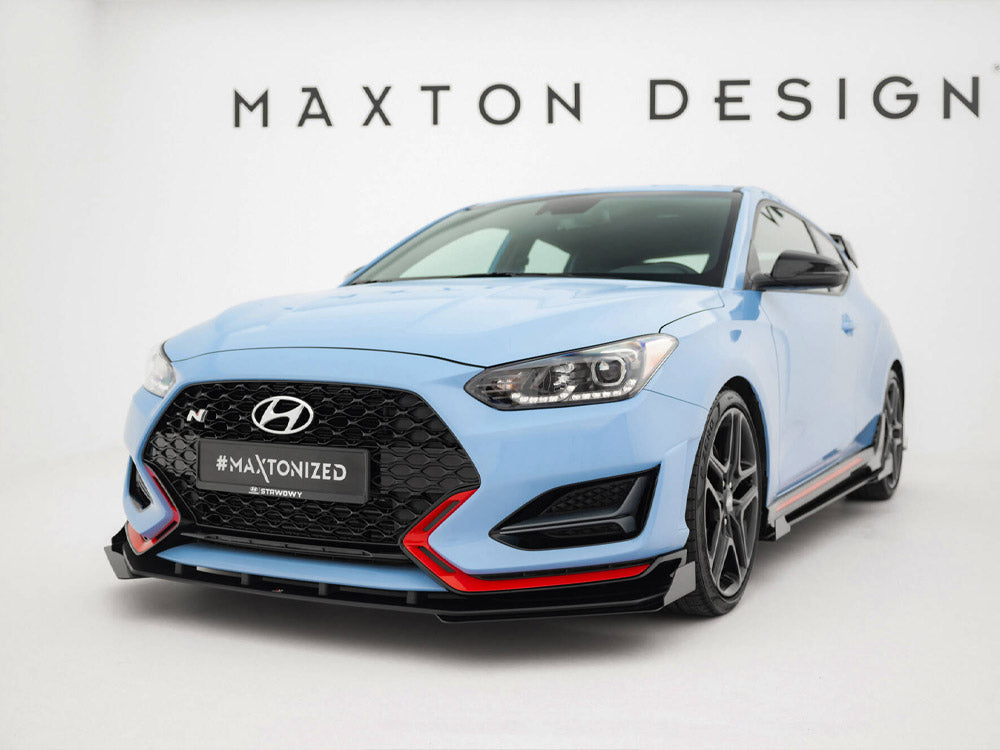 Maxton Design Street PRO Front Splitter + Flaps Hyundai Veloster N Mk2 - HYVE2NCNC-FD1B+FSF1G - Image 2