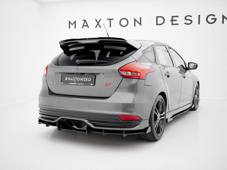 Maxton Design Street PRO Rear Diffuser + Flaps Ford Focus ST Mk3 Facelift - FOFO3FSTCNC-RS2B+RSF1G - Image 2