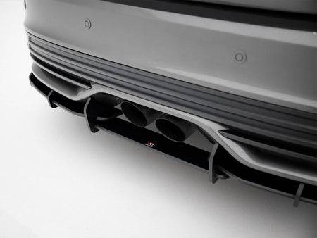 Street PRO Rear Diffuser + Flaps Ford Focus ST Mk3 Facelift - Black-Red