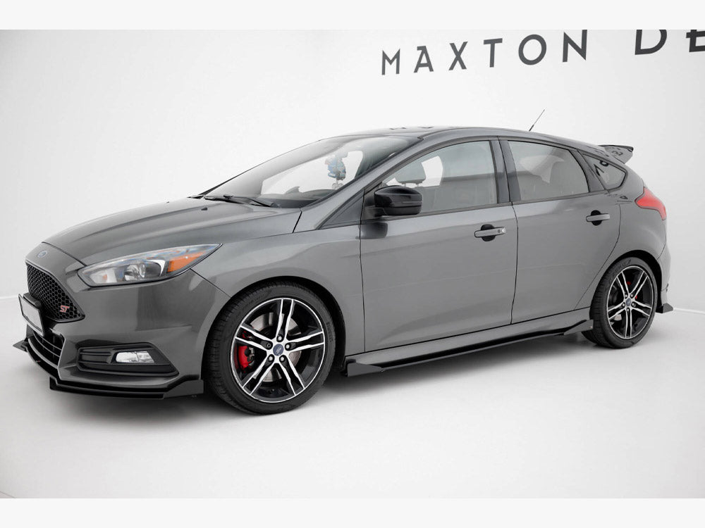 Maxton Design Street PRO Side Skirts Diffusers + Flaps Ford Focus ST Mk3 Facelift - FOFO3FSTCNC-SD1B+SF1G - Image 2
