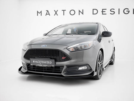 Maxton Design Street PRO Front Splitter + Flaps Ford Focus ST Mk3 Facelift - FOFO3FSTCNC-FD4B+FSF1G - Image 2