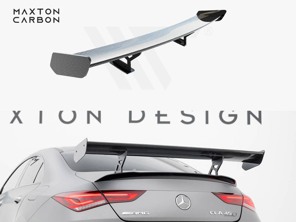 MAXTON DESIGN Carbon Spoiler With Internal Brackets Uprights Mercedes-Benz CLA Coupe C118 / C118 Facelift