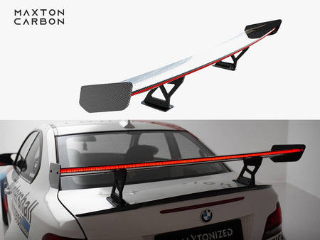 Maxton Design Carbon Spoiler With Internal Brackets Uprights V.2 + LED BMW 1 M E82 - CF-BM-1-82-M-WING5-INT-245-P-2+LED - Image 1