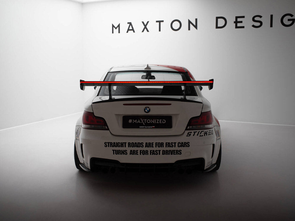 Carbon Spoiler With Internal Brackets Uprights V.2 + LED BMW 1 M E82