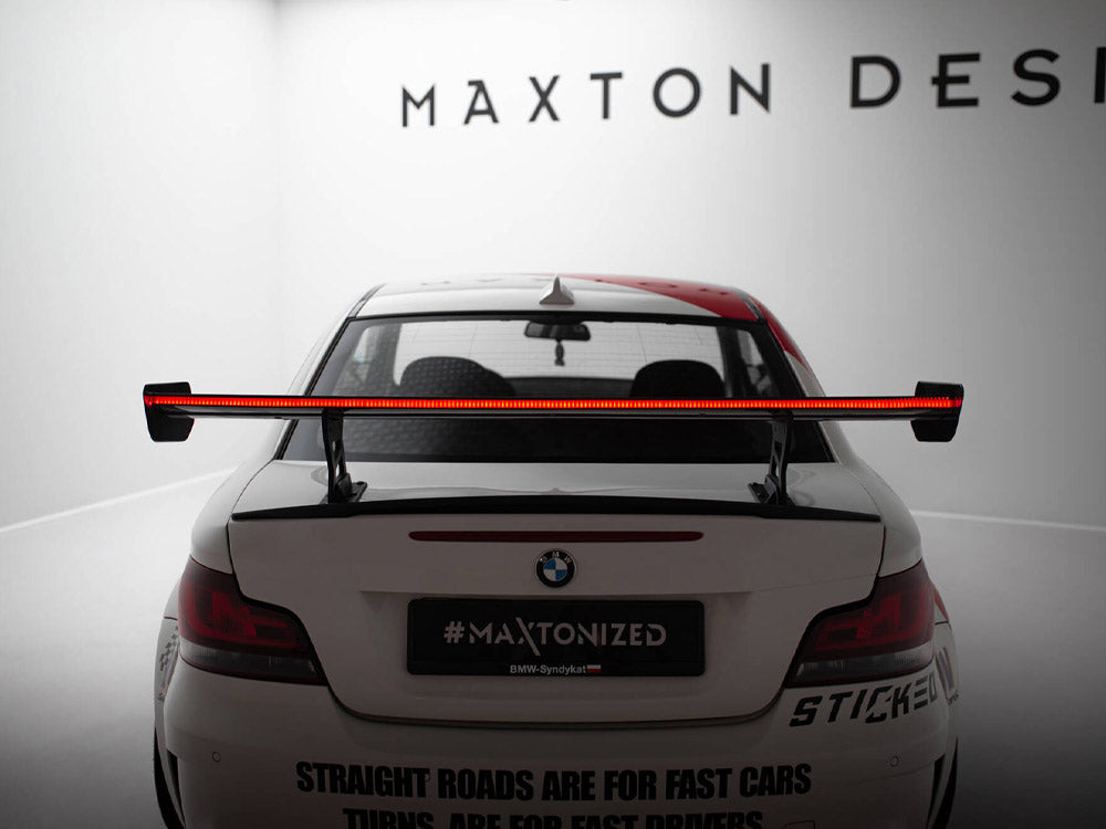 Carbon Spoiler With Internal Brackets Uprights V.2 + LED BMW 1 M E82