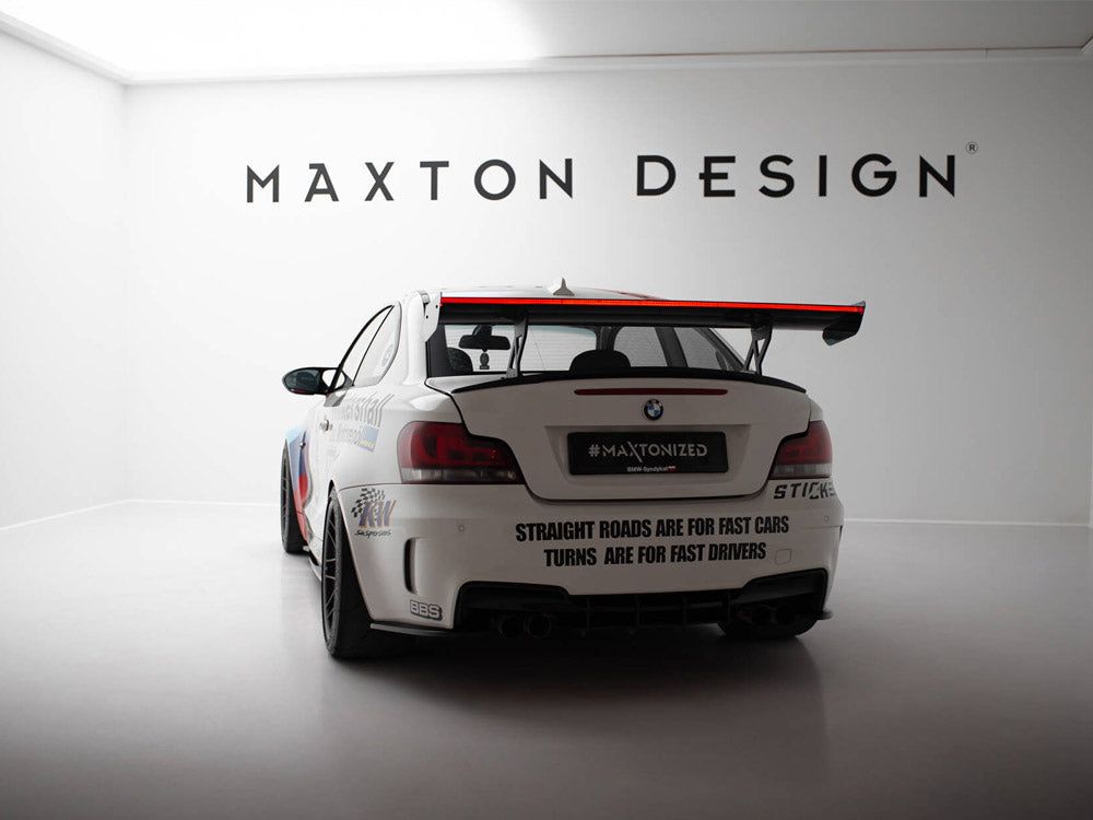 Maxton Design Carbon Spoiler With Internal Brackets Uprights V.1 + LED BMW 1 M E82 - CF-BM-1-82-M-WING5-INT-245-P-1+LED - Image 2