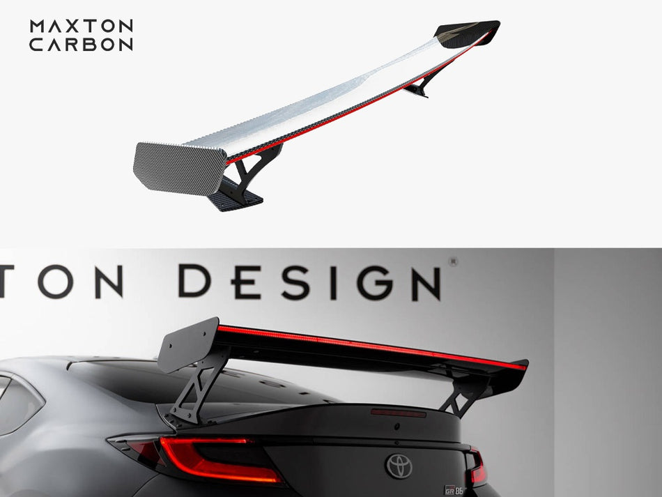 Maxton Design Carbon Spoiler With External Brackets Uprights + LED Toyota GR86 - CF-TO-GR86-1-WING5-EXT-245-P+LED - Image 1