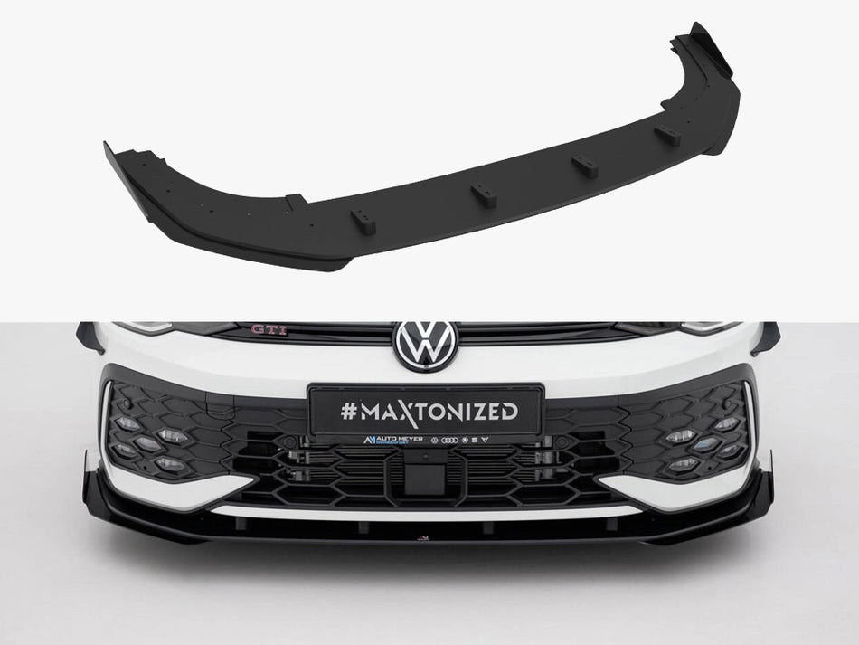 Maxton Design Street PRO Front Splitter + Flaps Volkswagen Golf GTI / GTE / R-Line Mk8 Facelift - VWGO8FGTICNC-FD1B+FSF1G - Image 1