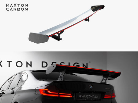Maxton Design Carbon Spoiler With Internal Brackets Uprights + LED BMW 5 / M5 Sedan G30 / F90 - CF-BM-5-G30-MPACK-WING5-INT-245-P+LED - Image 1