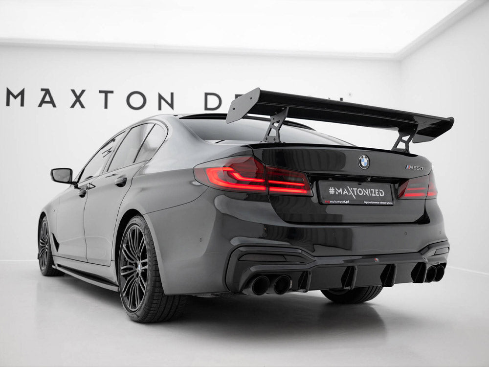 Maxton Design Carbon Spoiler With Internal Brackets Uprights + LED BMW 5 / M5 Sedan G30 / F90 - CF-BM-5-G30-MPACK-WING5-INT-245-P+LED - Image 6